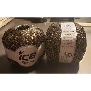 NEW Viscose & Metallic lurex yarn 2 skeins NEW  250 meters 50g each